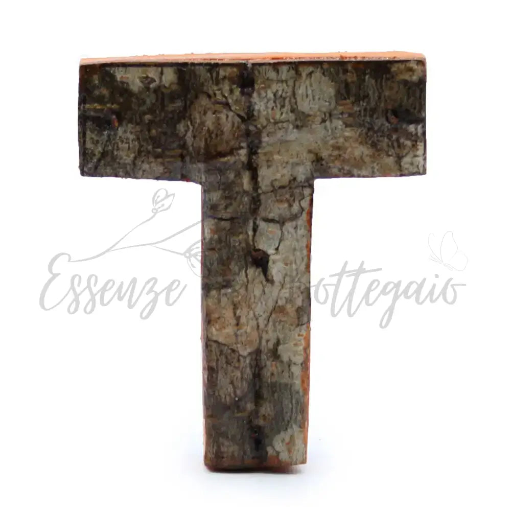 Lettere in Corteccia - ’T’ - 7cm - Rustic Bark Letters and Numbers Display