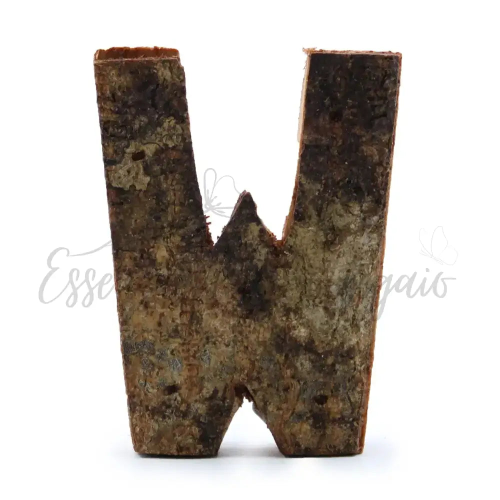 Lettere in Corteccia - ’W’ - 7cm - Rustic Bark Letters and Numbers Display