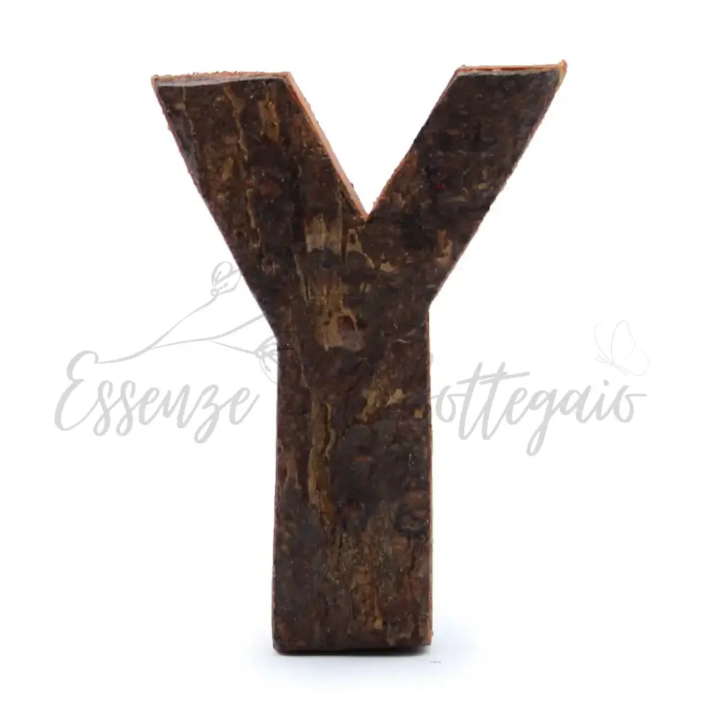 Lettere in Corteccia - ’Y’ - 7cm - Rustic Bark Letters and Numbers Display