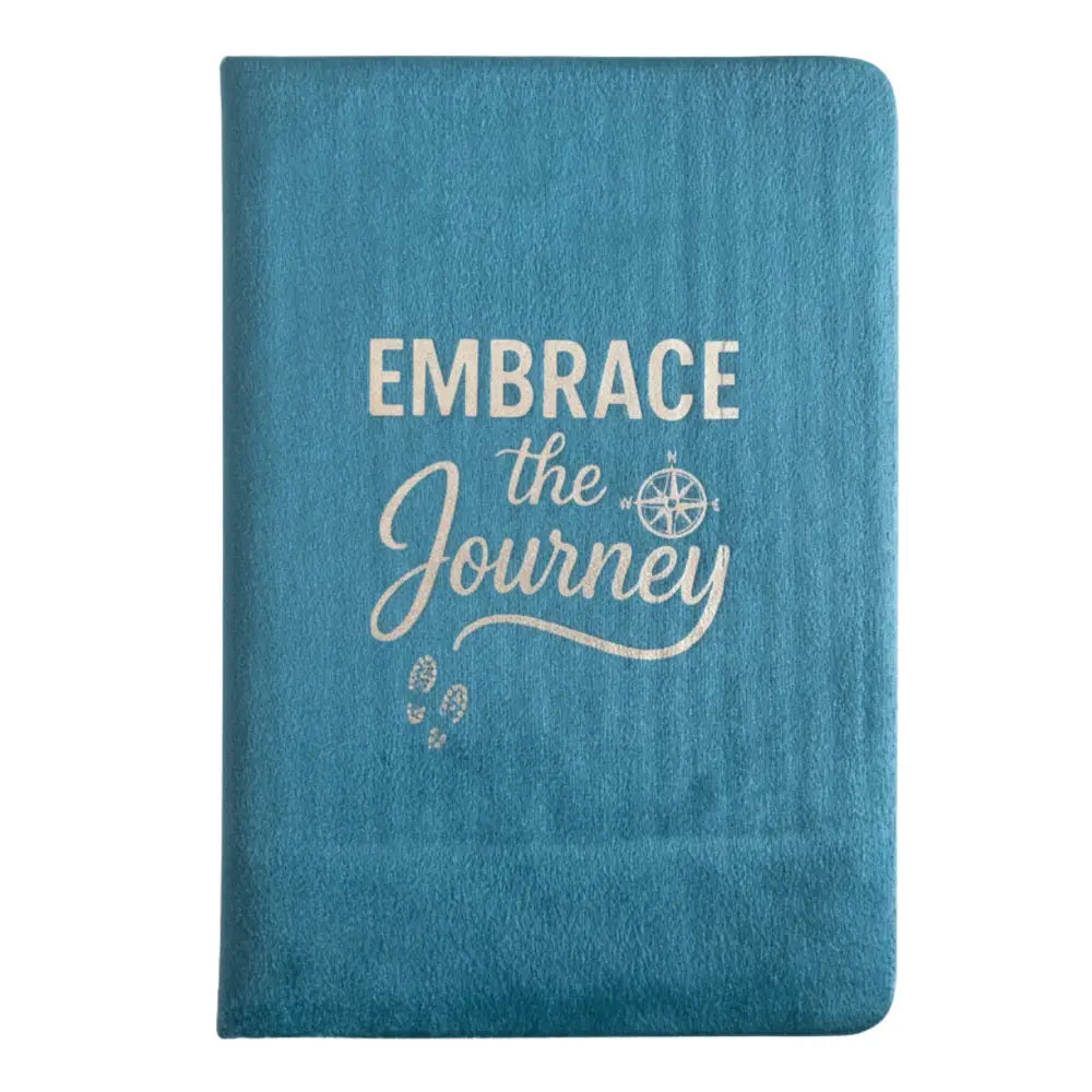 Light Blue Velvet Notebook - 80 pages - Embrace The Journey - Wellness & Gratitude Notebooks