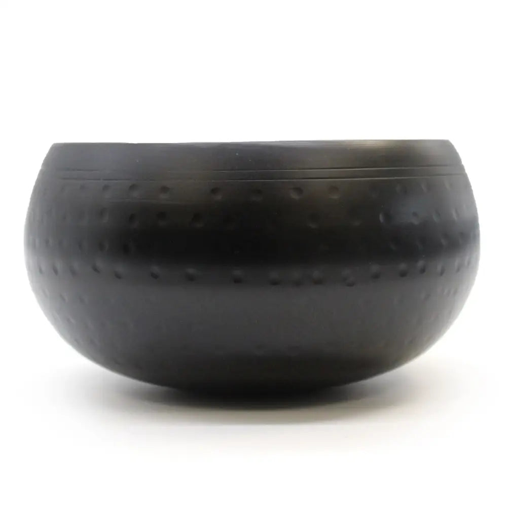 Lrg Black Beaten Bowl - 18cm - Tibetan Singing Bowls