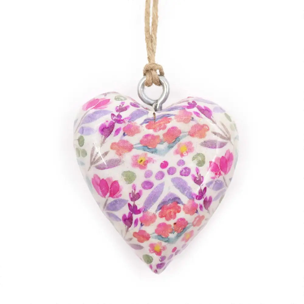 Lrg Decor Wood Heart - Pretty Floral - Decor Wood Hearts