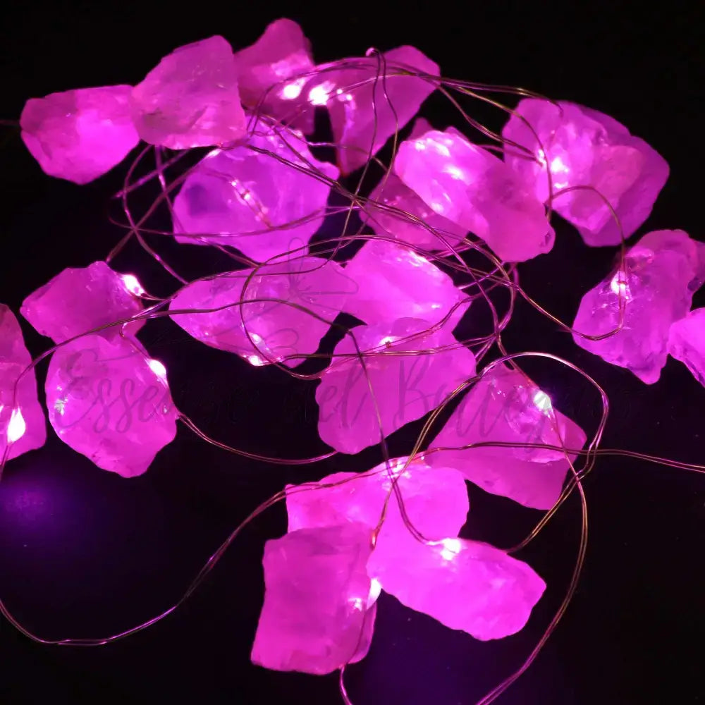 Luci LED con Pietre Semipreziose Incantate - Quarzo Rosa - Gemstone Enchantment Lights