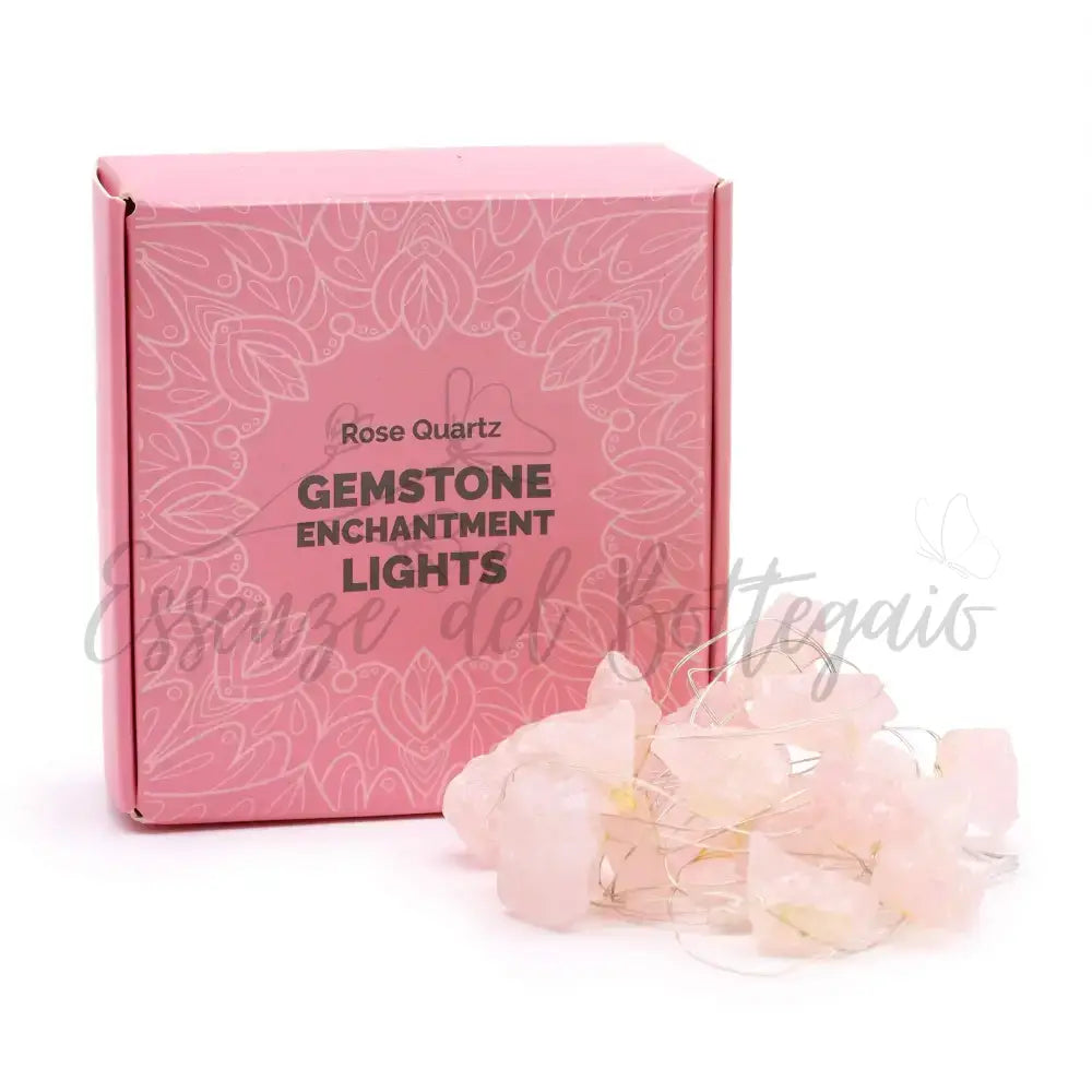 Luci LED con Pietre Semipreziose Incantate - Quarzo Rosa - Gemstone Enchantment Lights