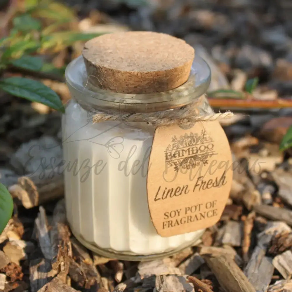 Lumino di soia - Lino - Soy Pot of Fragrance Candle