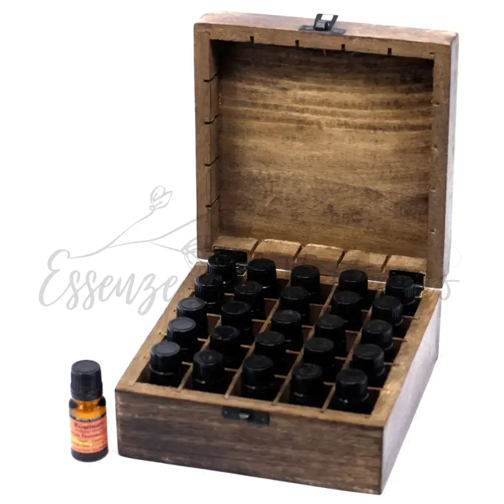 Mango box oli essenziali (25 scomparti) - Aromatherapy Floral Carved Boxes
