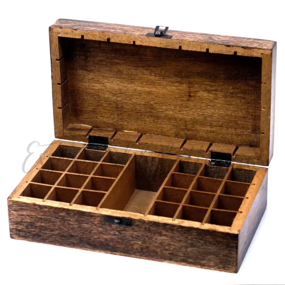 Mango box oli essenziali floreale (24 scomparti + 1) - Aromatherapy Floral Carved Boxes