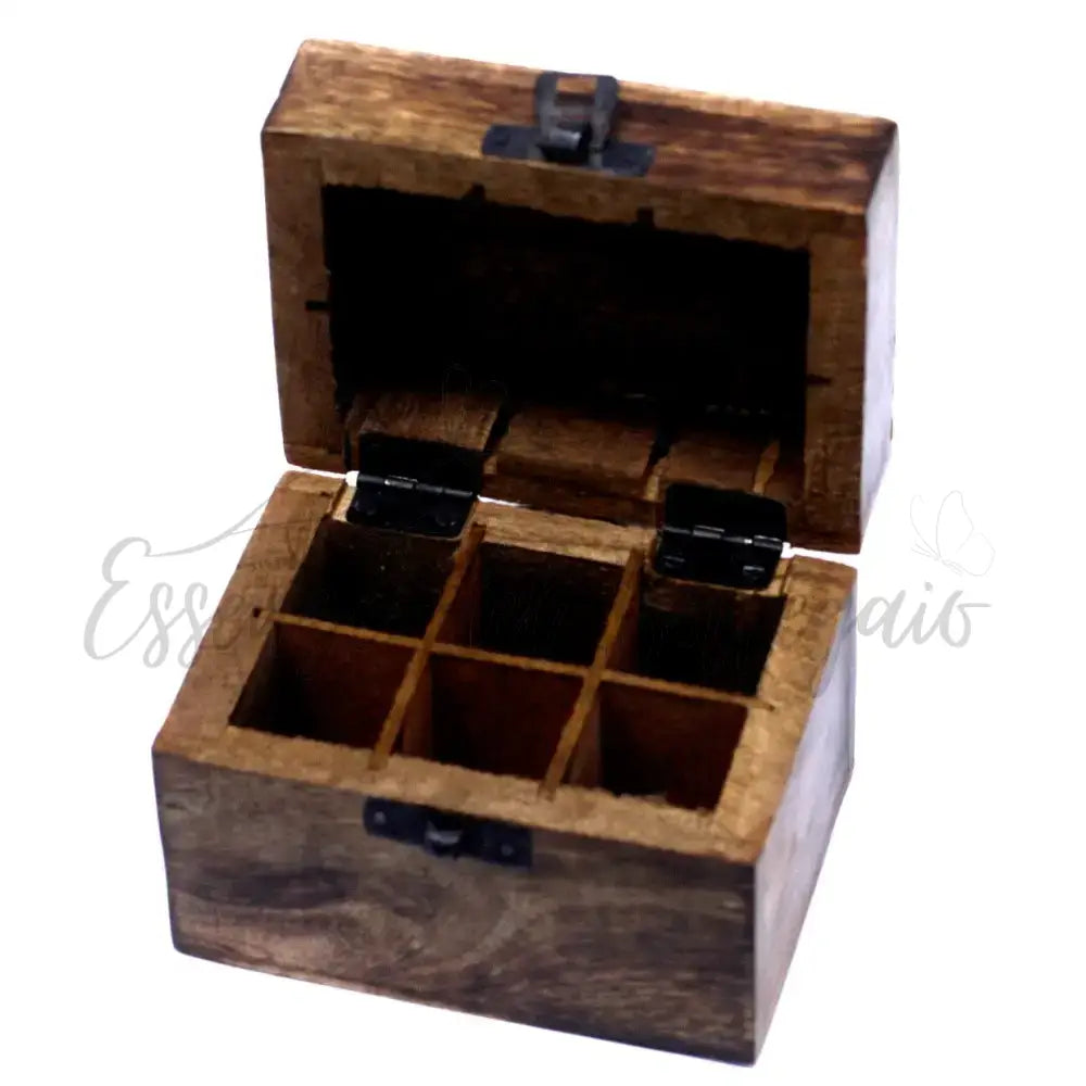 Mango box oli essenziali floreale (6 scomparti) - Aromatherapy Floral Carved Boxes