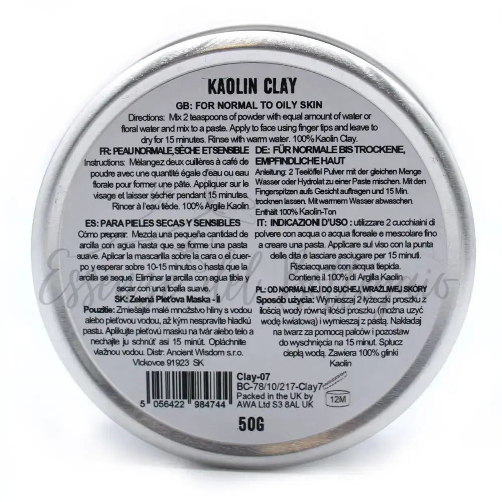 Maschera Per il Viso al Caolino 50g - Clay Face Masks