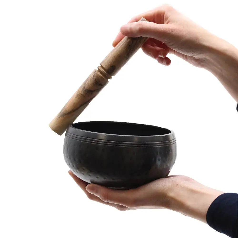 Med Black Beaten Bowl - 15cm - Tibetan Singing Bowls