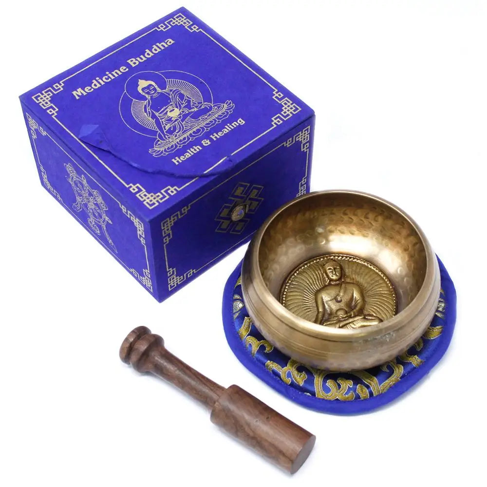 Medicine Buddha Singing Bowl Set 10cm (min 500gm) - Tibetan Singing Bowl Sets