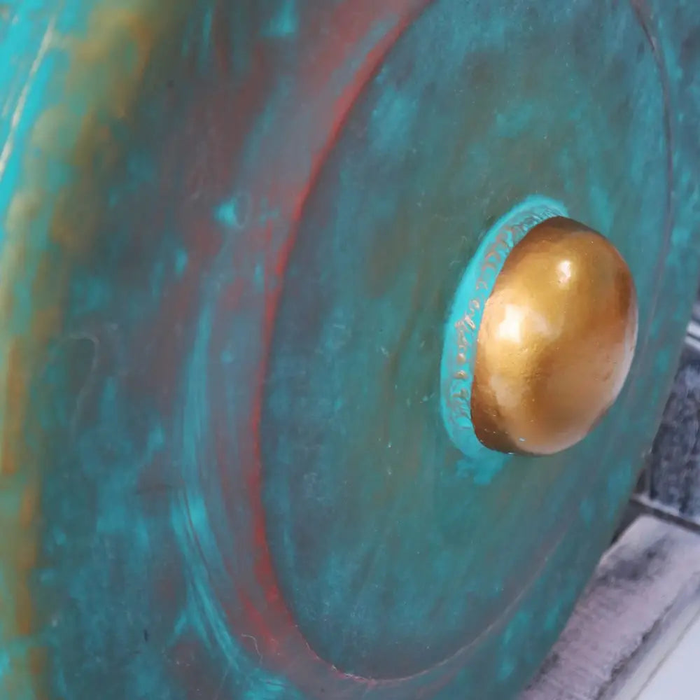 Medium Gong in Stand - 35cm - Greenwash - Handmade Healing Gong