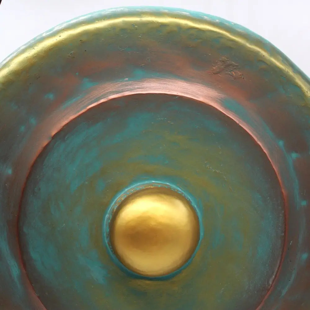 Medium Gong in Stand - 50cm - Greenwash - Handmade Healing Gong