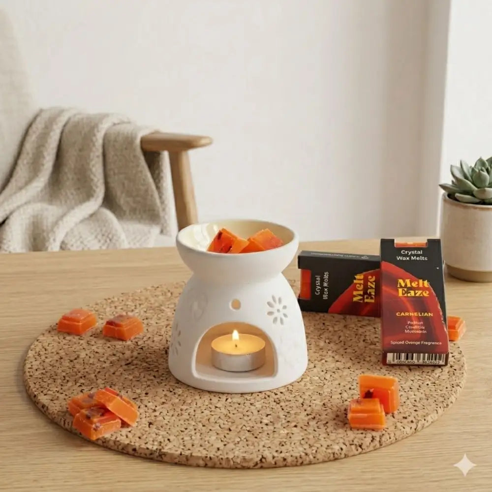 Cera profumata 50g - Fuoco di corniola - Arancia speziata - Melt Eaze Crystal Wax Melts