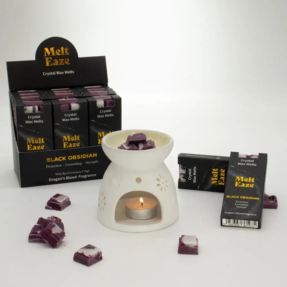 Cera profumata 50g - Scudo di ossidiana - Sangue di draghi - Melt Eaze Crystal Wax Melts