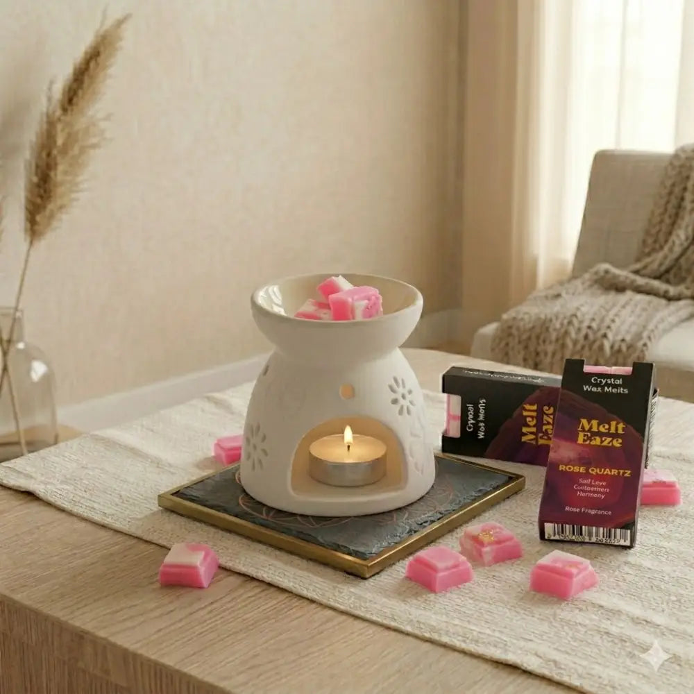 Cera profumata 50g - Amore al quarzo rosa - Rosa - Melt Eaze Crystal Wax Melts
