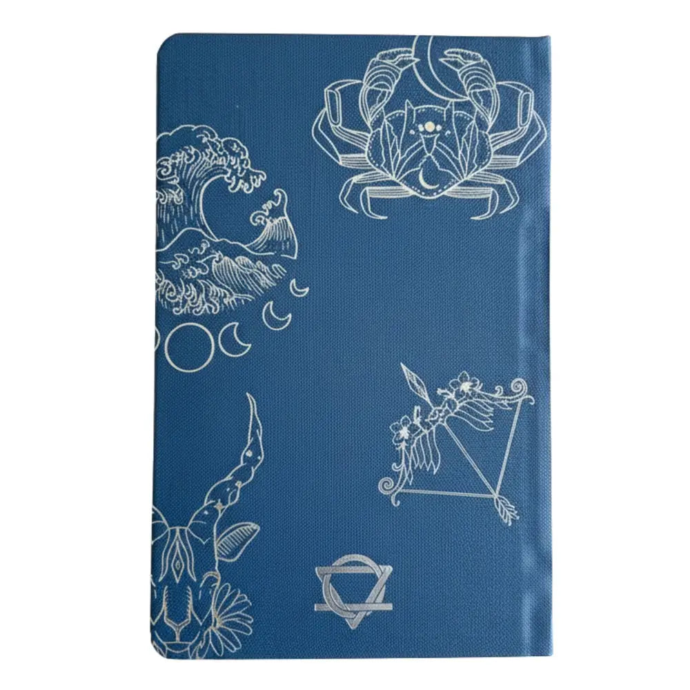 Midnight Blue Wellness Journal - 120 pages - Silver Zodiac - Wellness & Gratitude Notebooks
