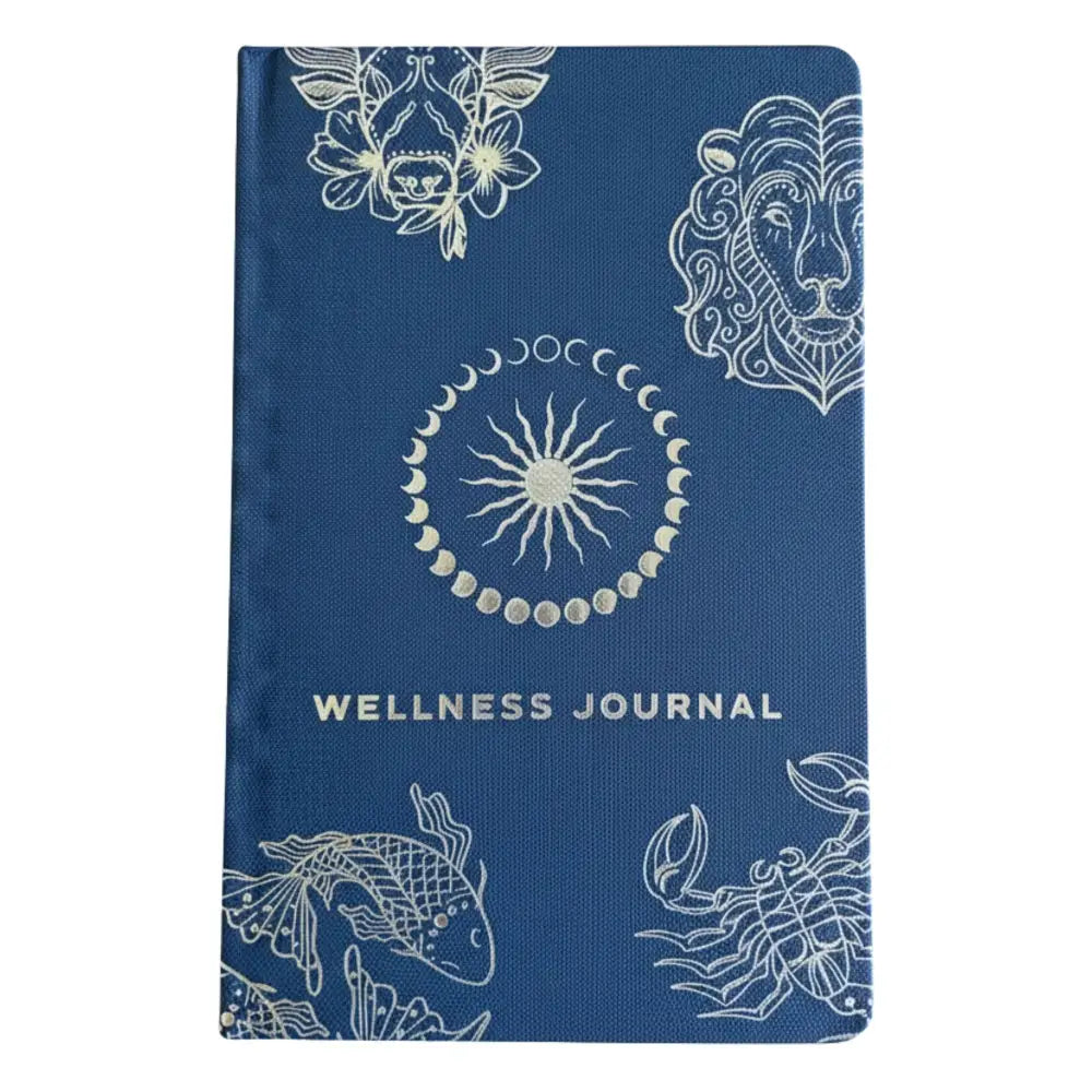 Midnight Blue Wellness Journal - 120 pages - Silver Zodiac - Wellness & Gratitude Notebooks