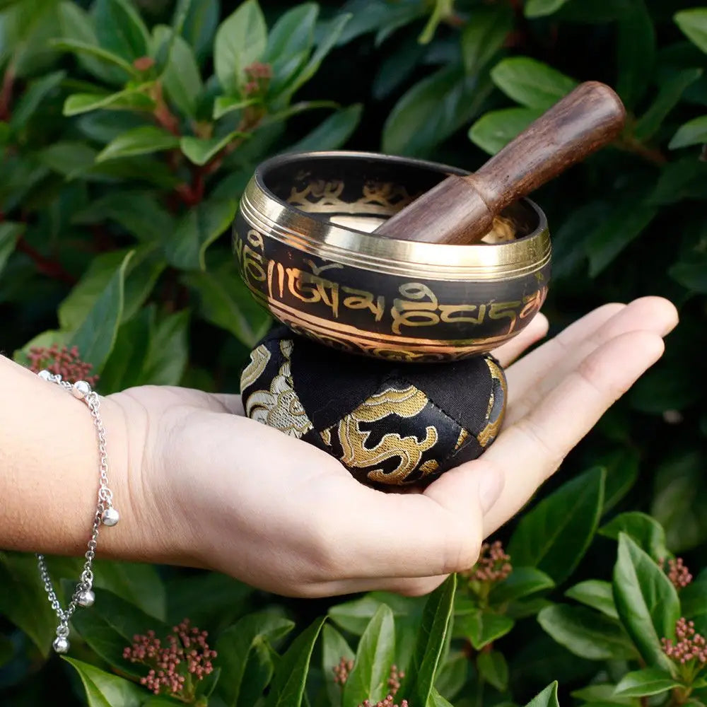 Mini Singing Bowl Gift Set - Black - Tibetan Singing Bowl Sets