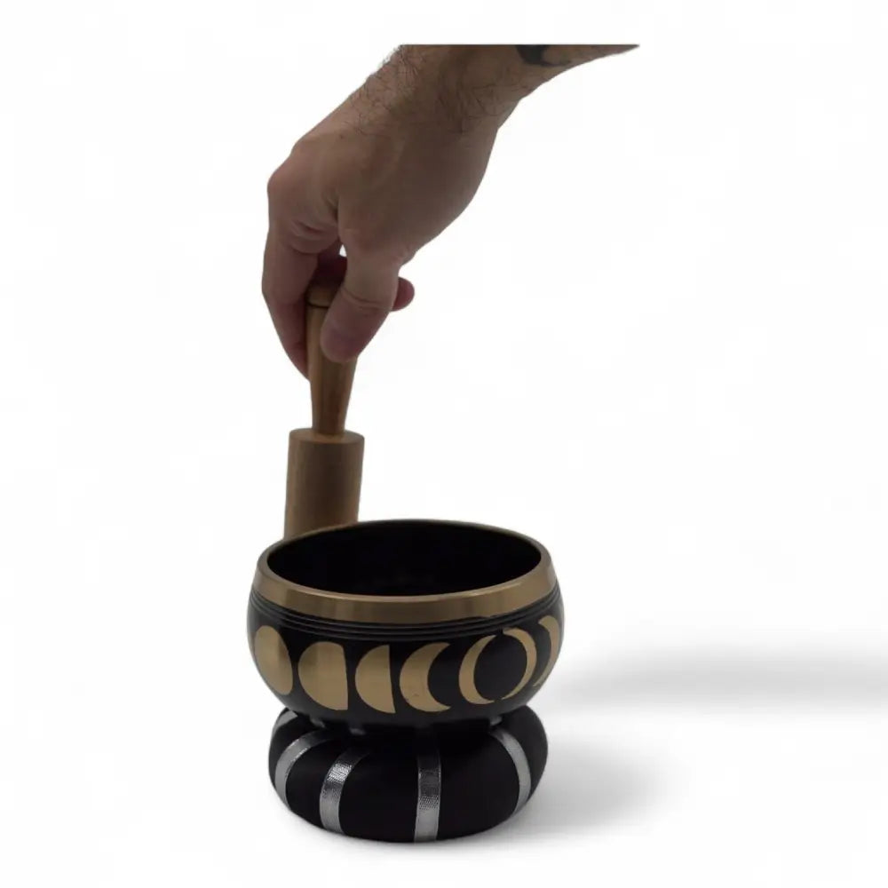 Moon Phase Singing Bowl Set- Black 10.7cm - Tibetan Singing Bowls