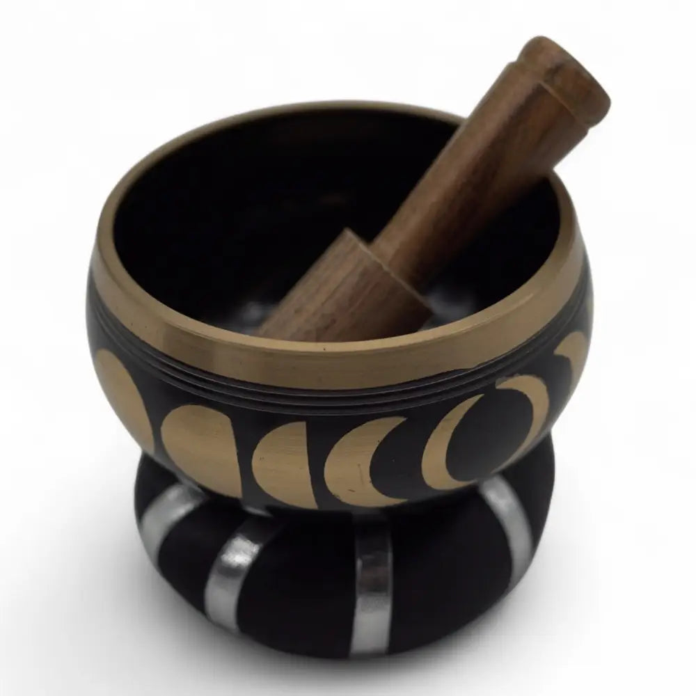 Moon Phase Singing Bowl Set- Black 10.7cm - Tibetan Singing Bowls