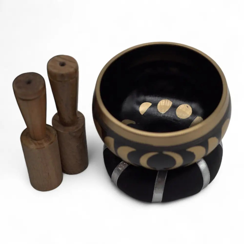 Moon Phase Singing Bowl Set- Black 10.7cm - Tibetan Singing Bowls