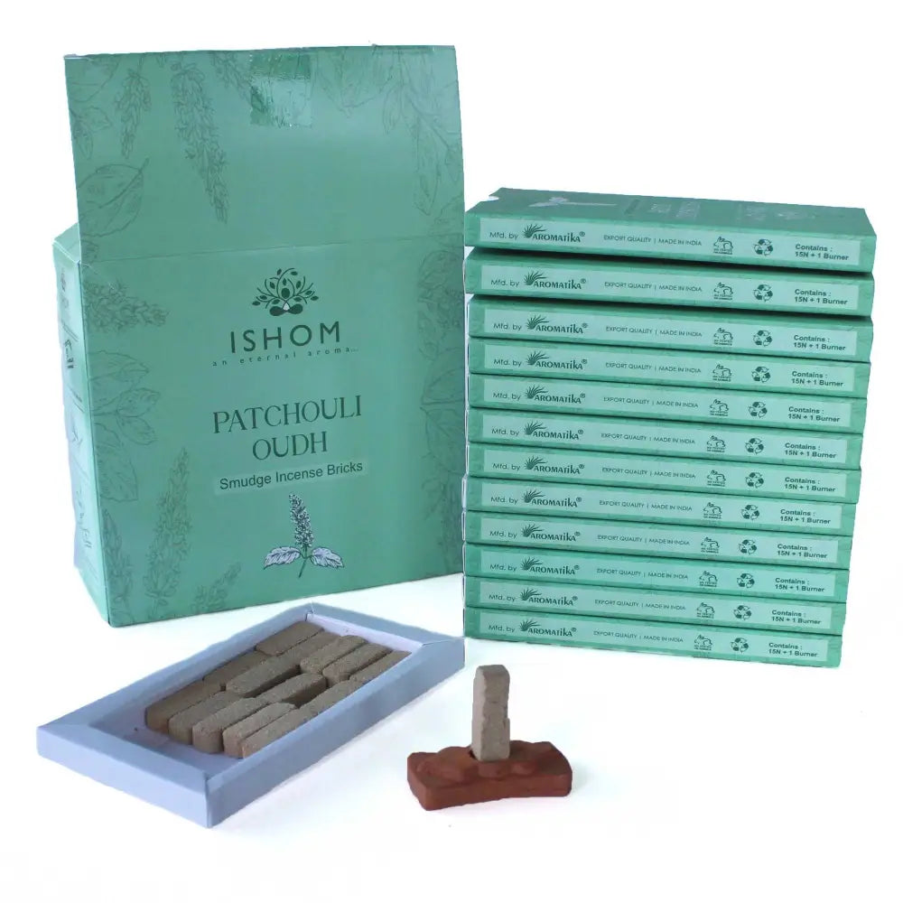 Pack of 15 Natural Incense Smudge Bricks and Burner - Natural Incense Resin Bricks Set