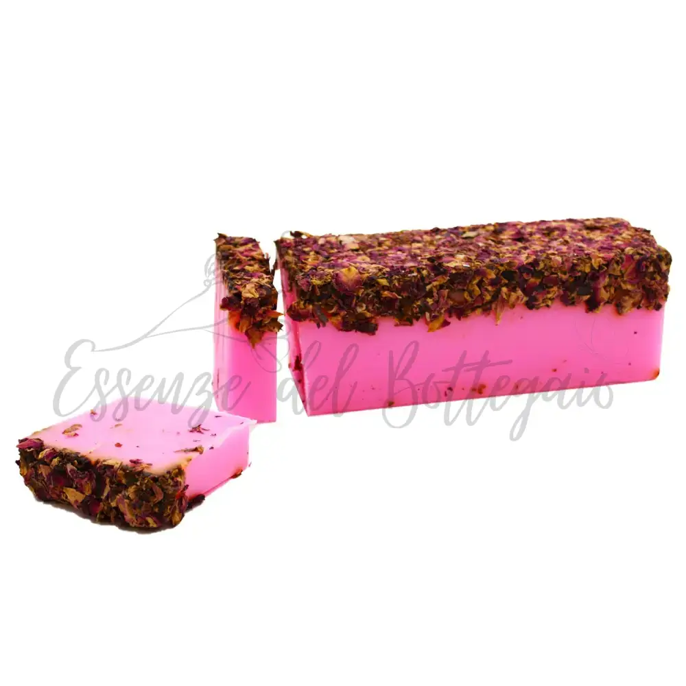 Panetto di sapone Rose & Petali di Rosa 1,35 kg - Wild & Natural Hand-Crafted Soap 1.3kg and Slices