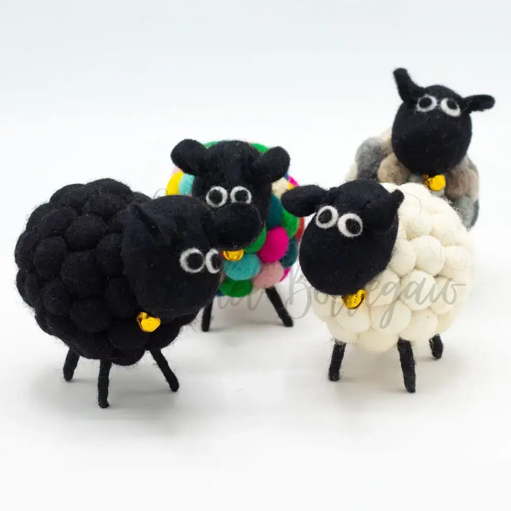 Pecora in Feltro - Nera - Little Felt Sheep
