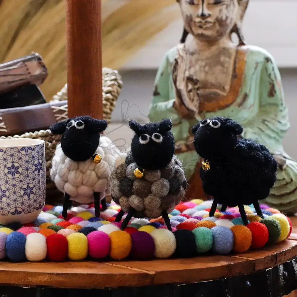 Pecora in Feltro - Nera - Little Felt Sheep