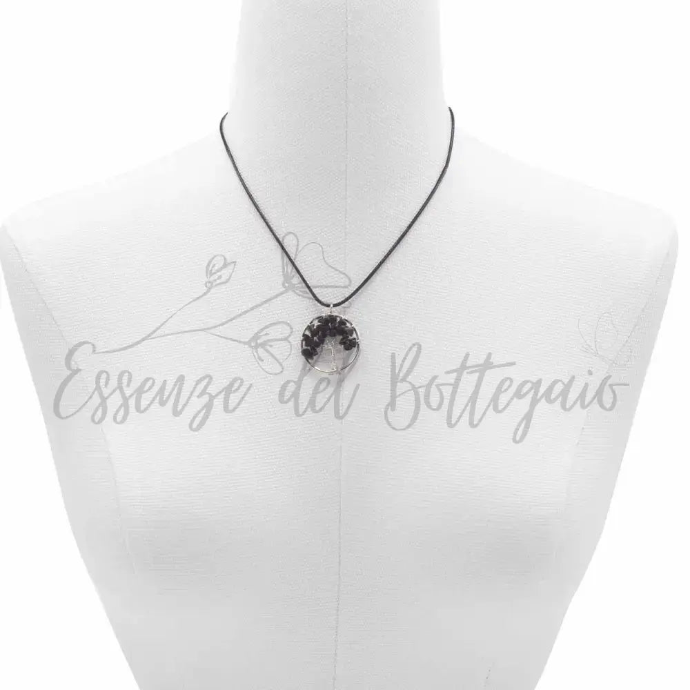 Pendente Albero della Vita - Agata Nera - Gemstone Pendants - Tree of Life