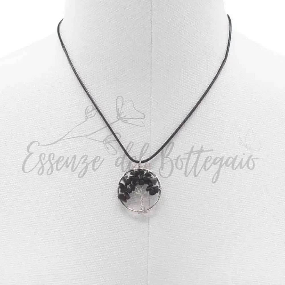Pendente Albero della Vita - Agata Nera - Gemstone Pendants - Tree of Life