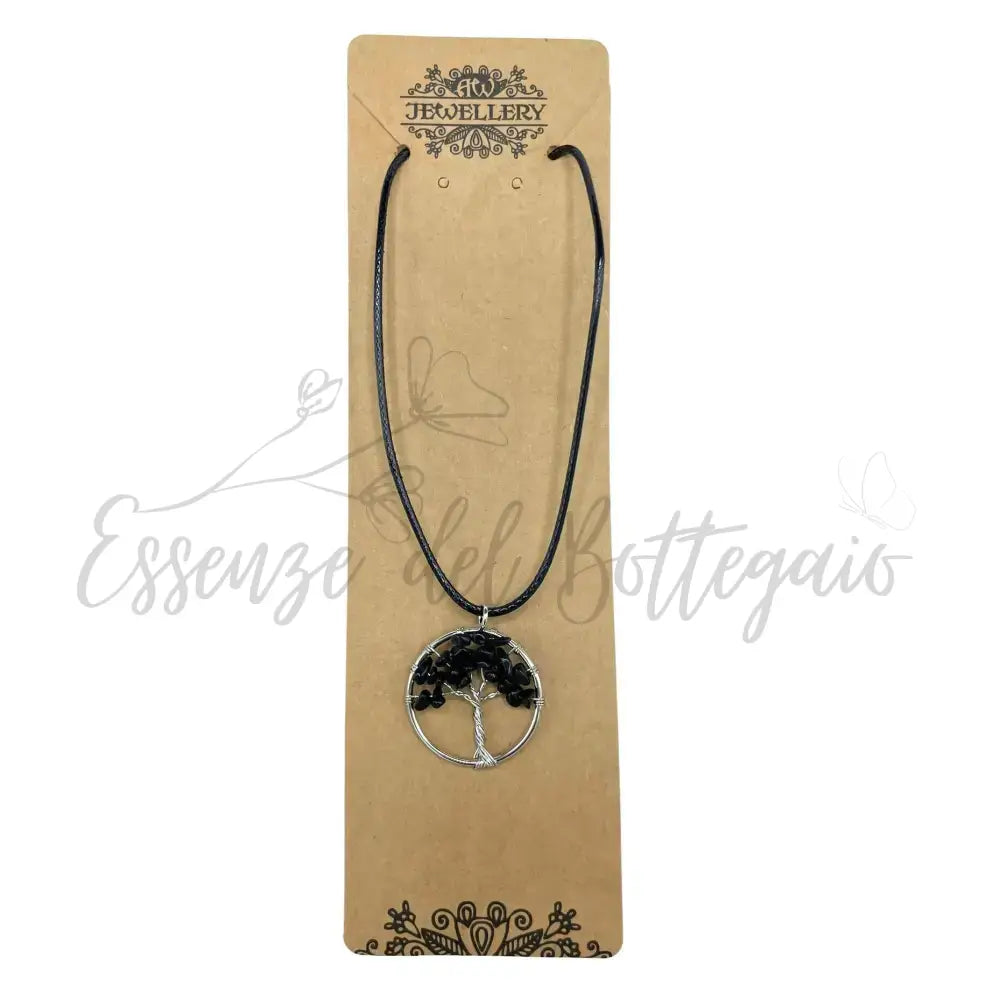 Pendente Albero della Vita - Agata Nera - Gemstone Pendants - Tree of Life