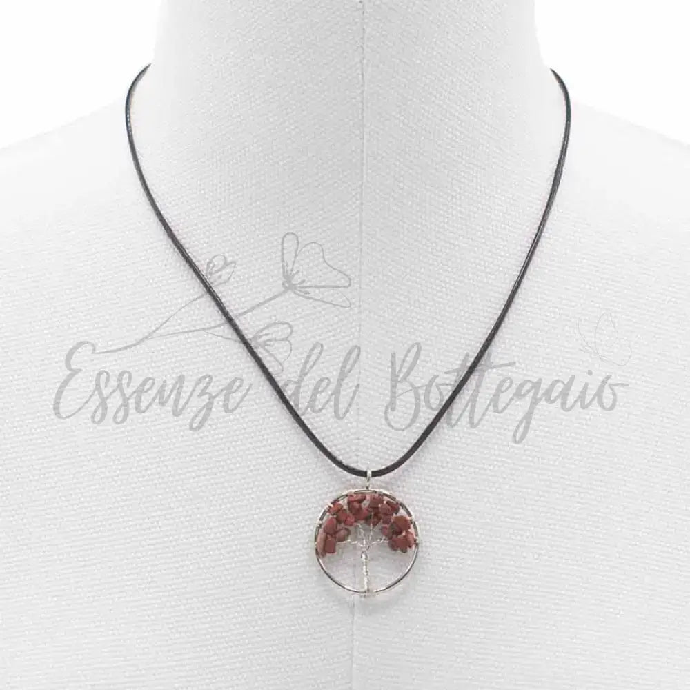 Pendente Albero della Vita - Diaspro Rosso - Gemstone Pendants - Tree of Life