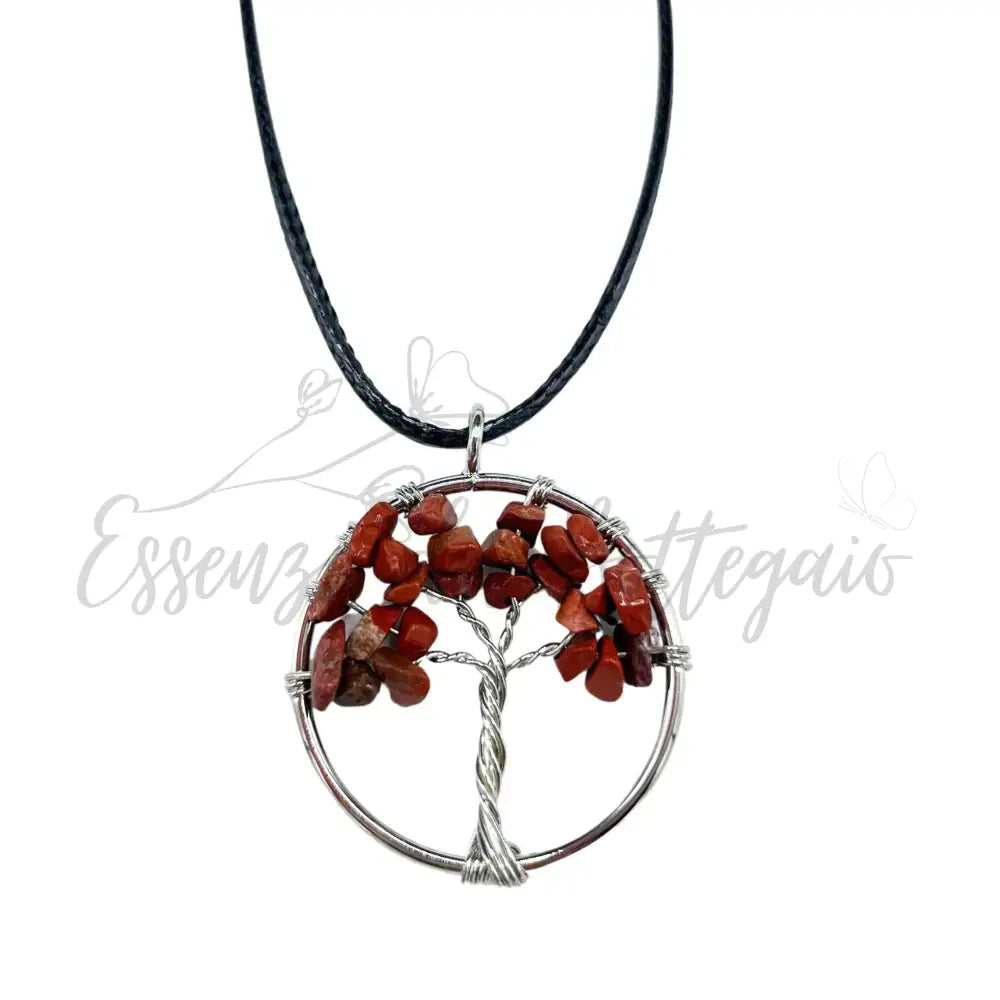 Pendente Albero della Vita - Diaspro Rosso - Gemstone Pendants - Tree of Life