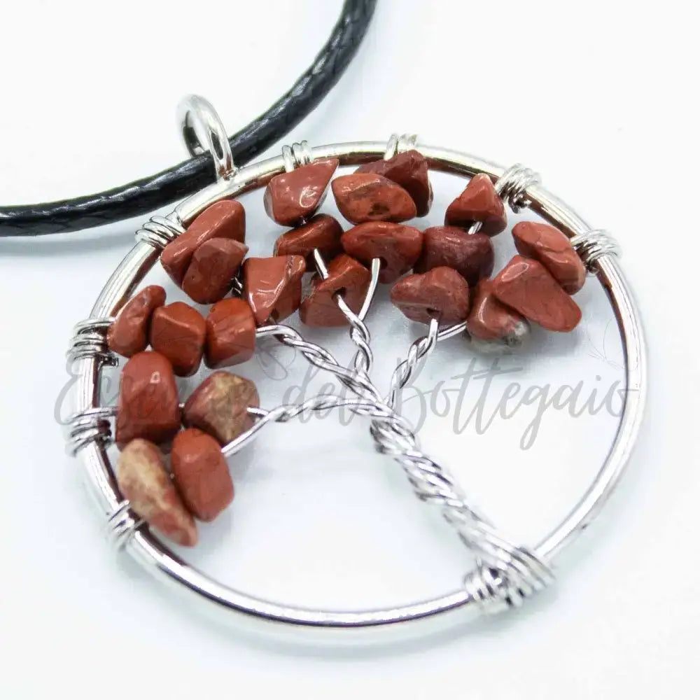 Pendente Albero della Vita - Diaspro Rosso - Gemstone Pendants - Tree of Life