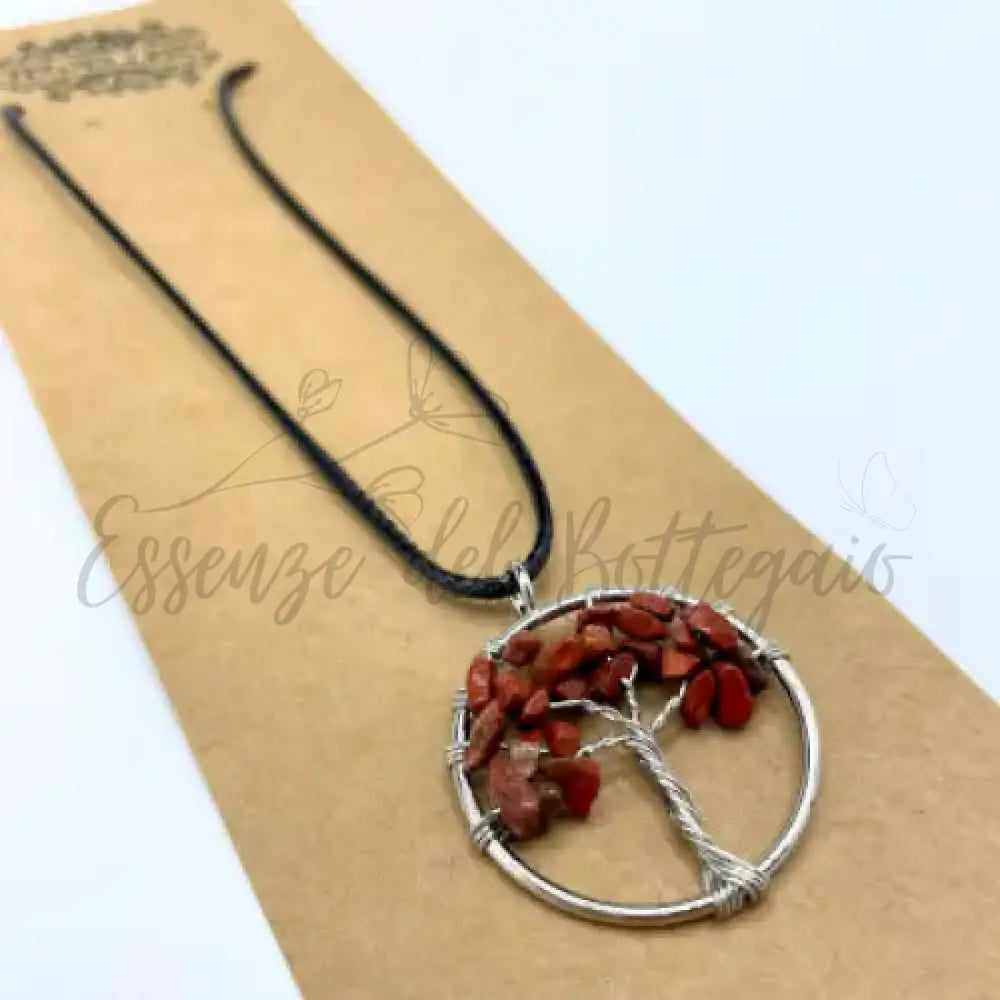 Pendente Albero della Vita - Diaspro Rosso - Gemstone Pendants - Tree of Life