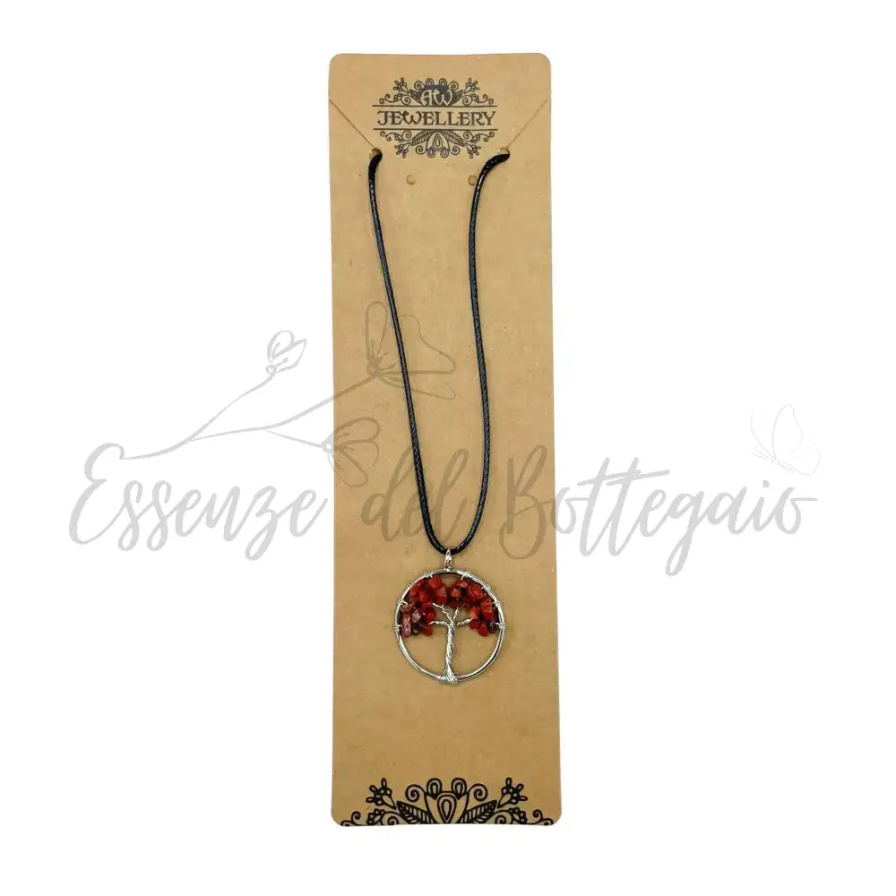 Pendente Albero della Vita - Diaspro Rosso - Gemstone Pendants - Tree of Life