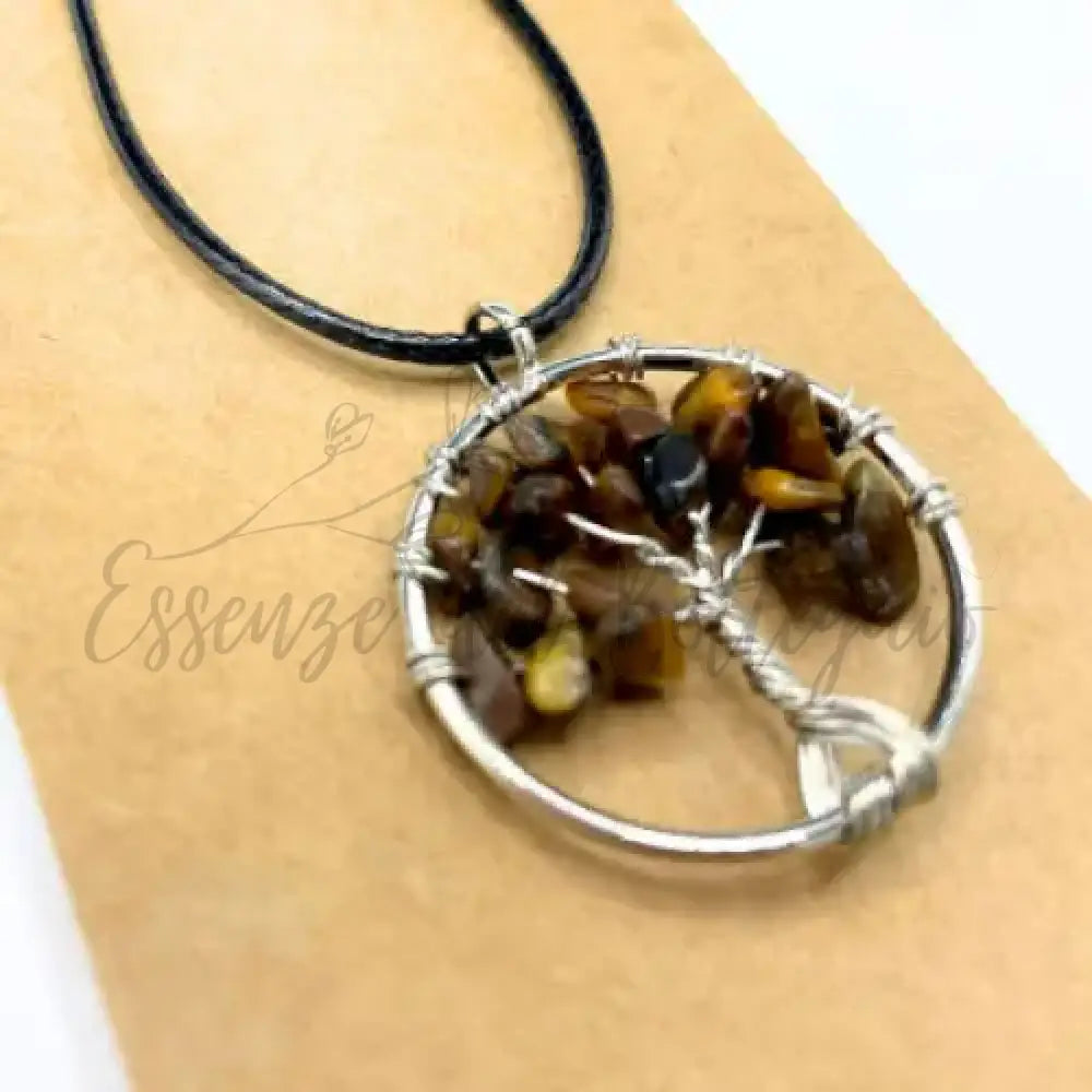 Pendente Albero della Vita - Occhio di Tigre - Gemstone Pendants - Tree of Life
