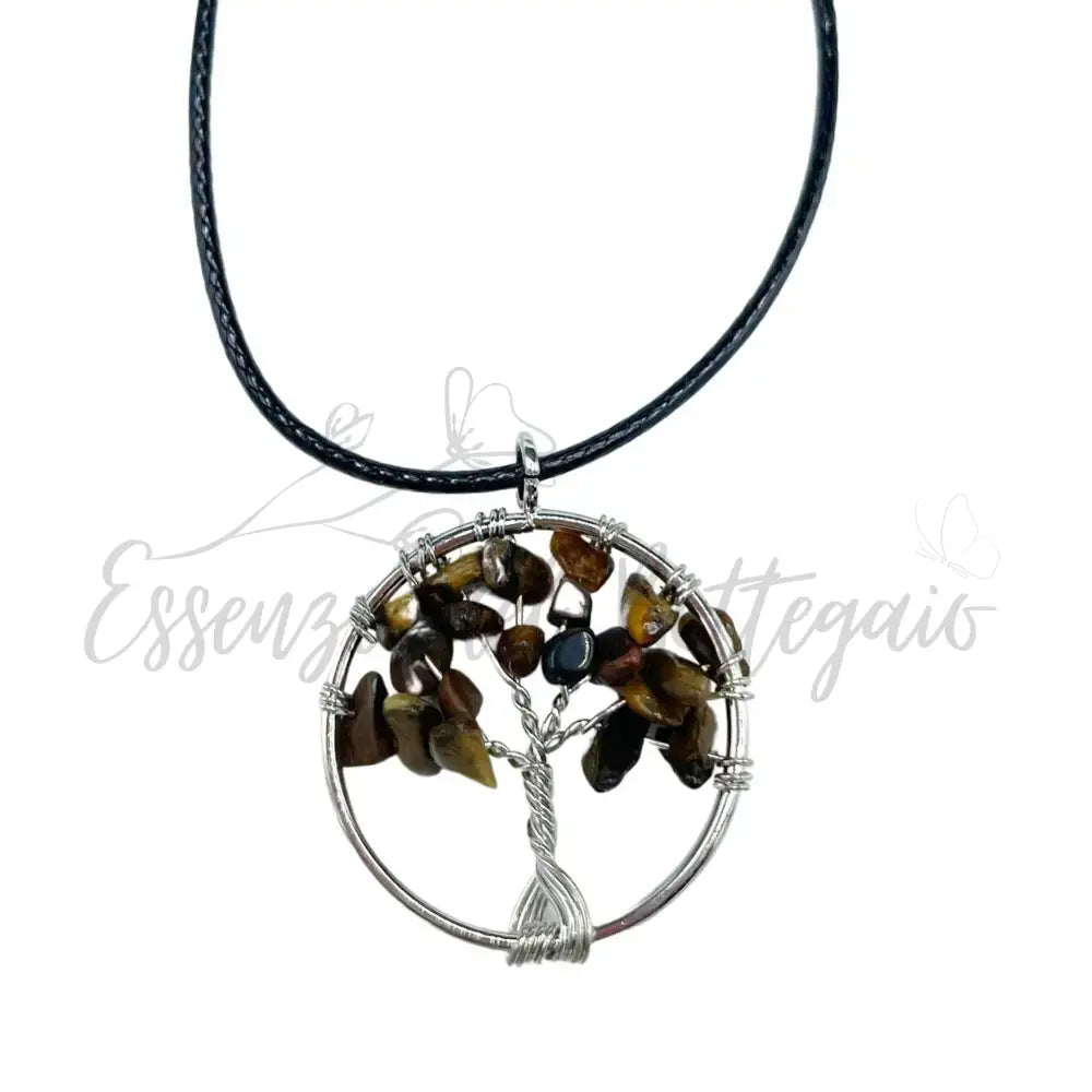Pendente Albero della Vita - Occhio di Tigre - Gemstone Pendants - Tree of Life