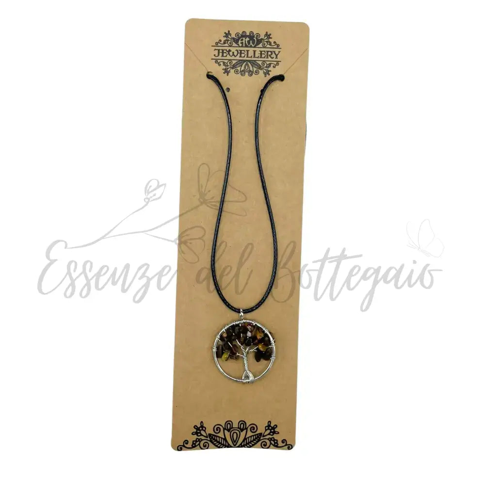 Pendente Albero della Vita - Occhio di Tigre - Gemstone Pendants - Tree of Life