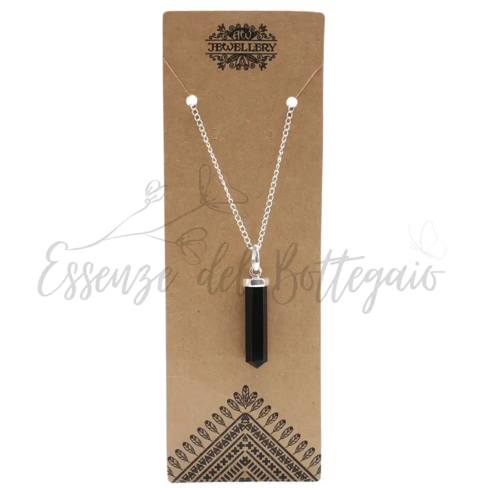 Pendente con Pietra Semipreziosa - Agata Nera - Indian Gemstone Pendant Jewellery