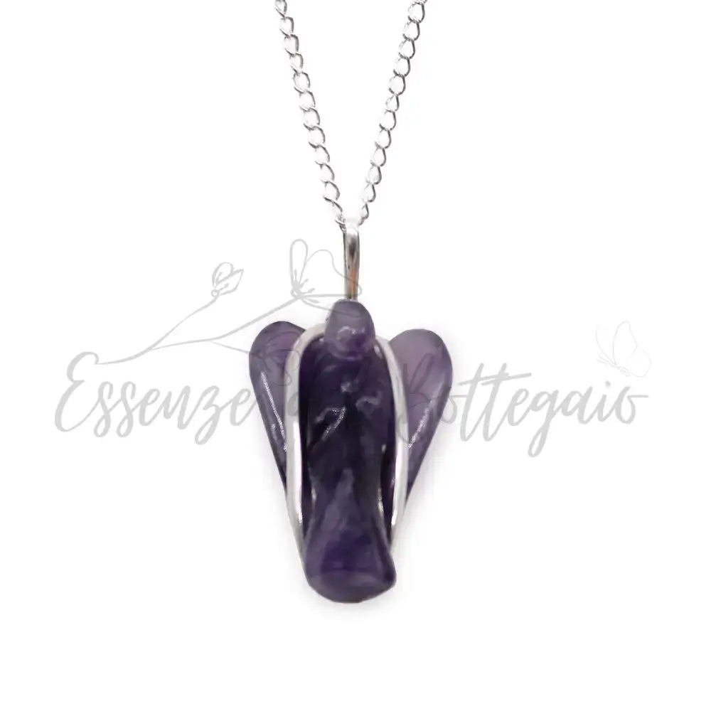 Pendente con Pietra Semipreziosa Angelo - Ametista - Indian Gemstone Pendant Jewellery