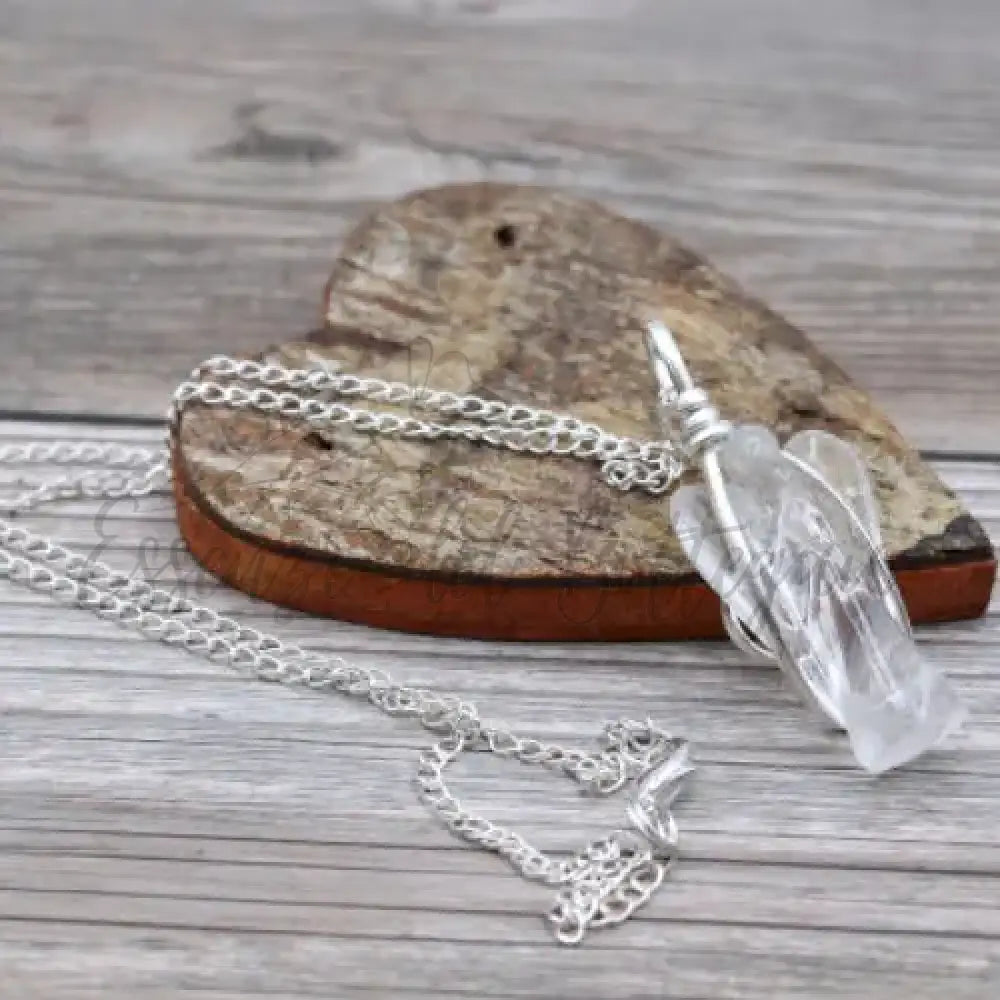 Pendente con Pietra Semipreziosa Angelo - Quarzo di Rocca - Indian Gemstone Pendant Jewellery