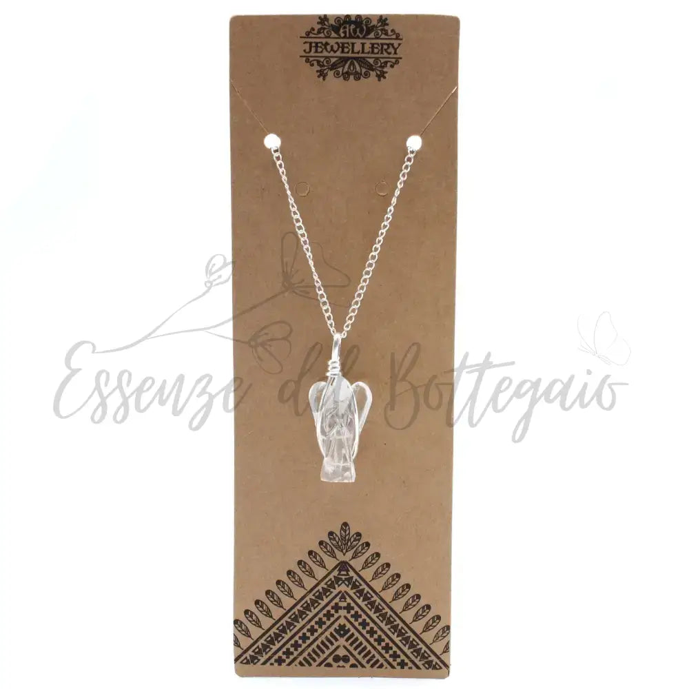 Pendente con Pietra Semipreziosa Angelo - Quarzo di Rocca - Indian Gemstone Pendant Jewellery