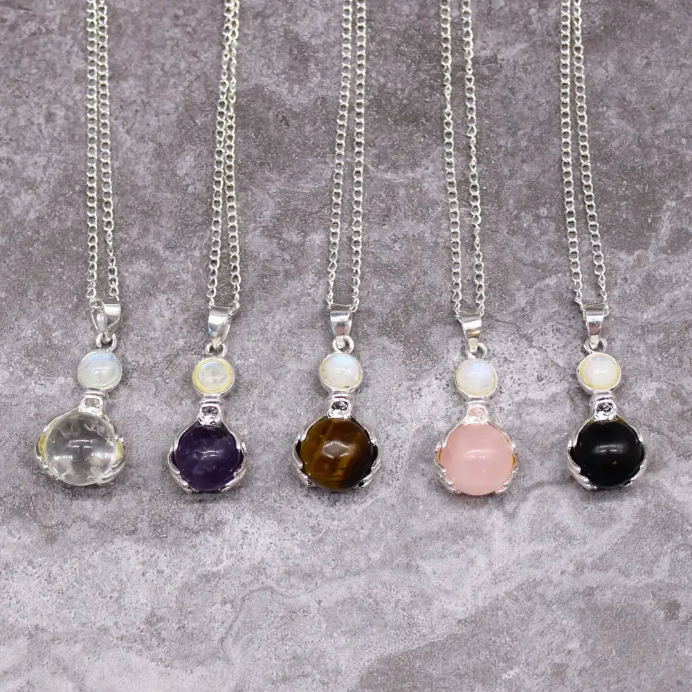 Pendente con Pietra Semipreziosa Mani Guaritrici - Agata - Indian Gemstone Pendant Jewellery