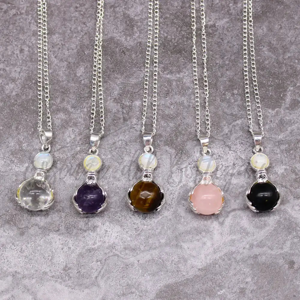 Pendente con Pietra Semipreziosa Mani Guaritrici - Ametista - Indian Gemstone Pendant Jewellery