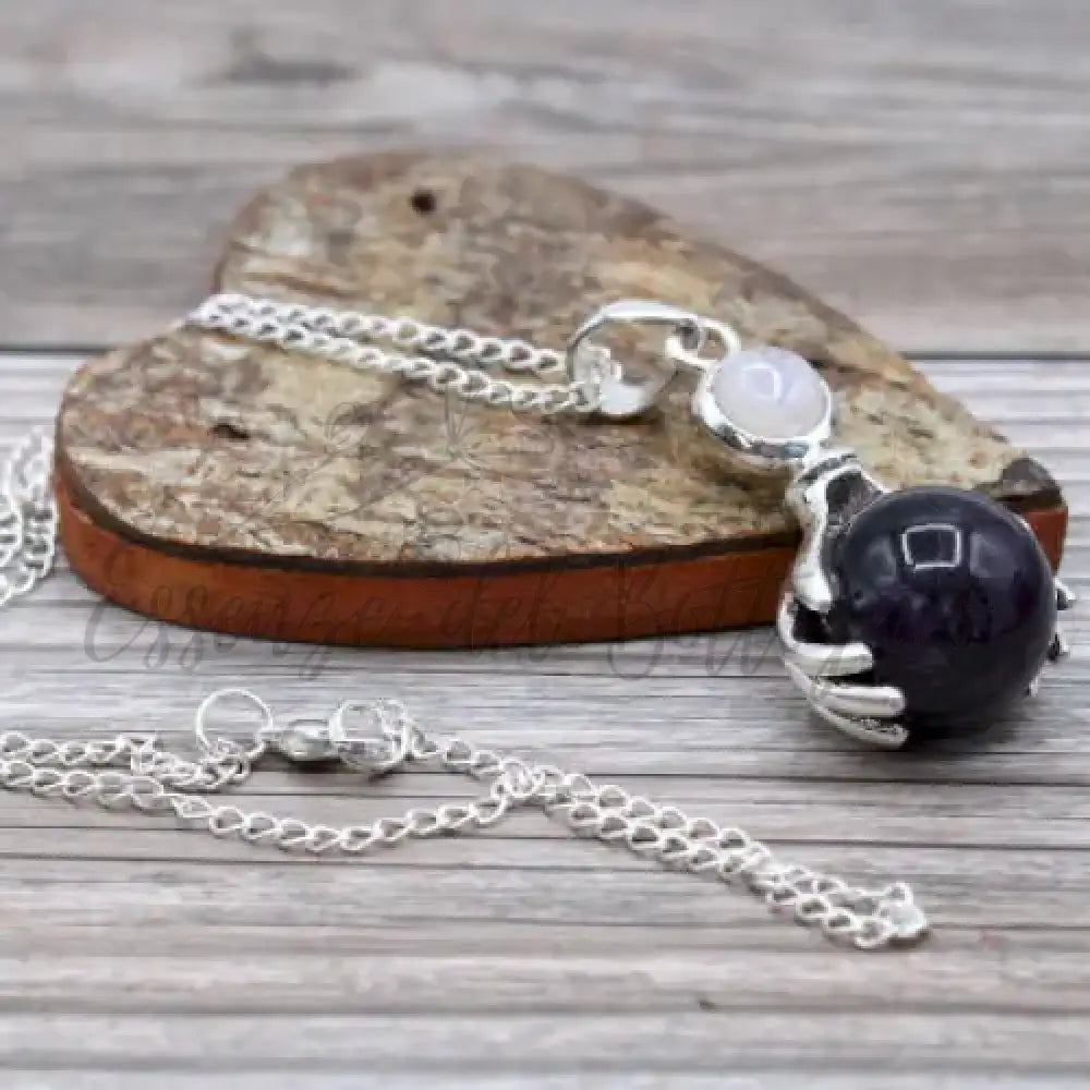 Pendente con Pietra Semipreziosa Mani Guaritrici - Ametista - Indian Gemstone Pendant Jewellery