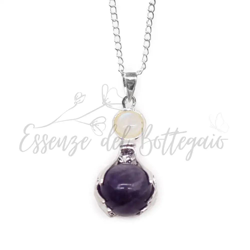 Pendente con Pietra Semipreziosa Mani Guaritrici - Ametista - Indian Gemstone Pendant Jewellery