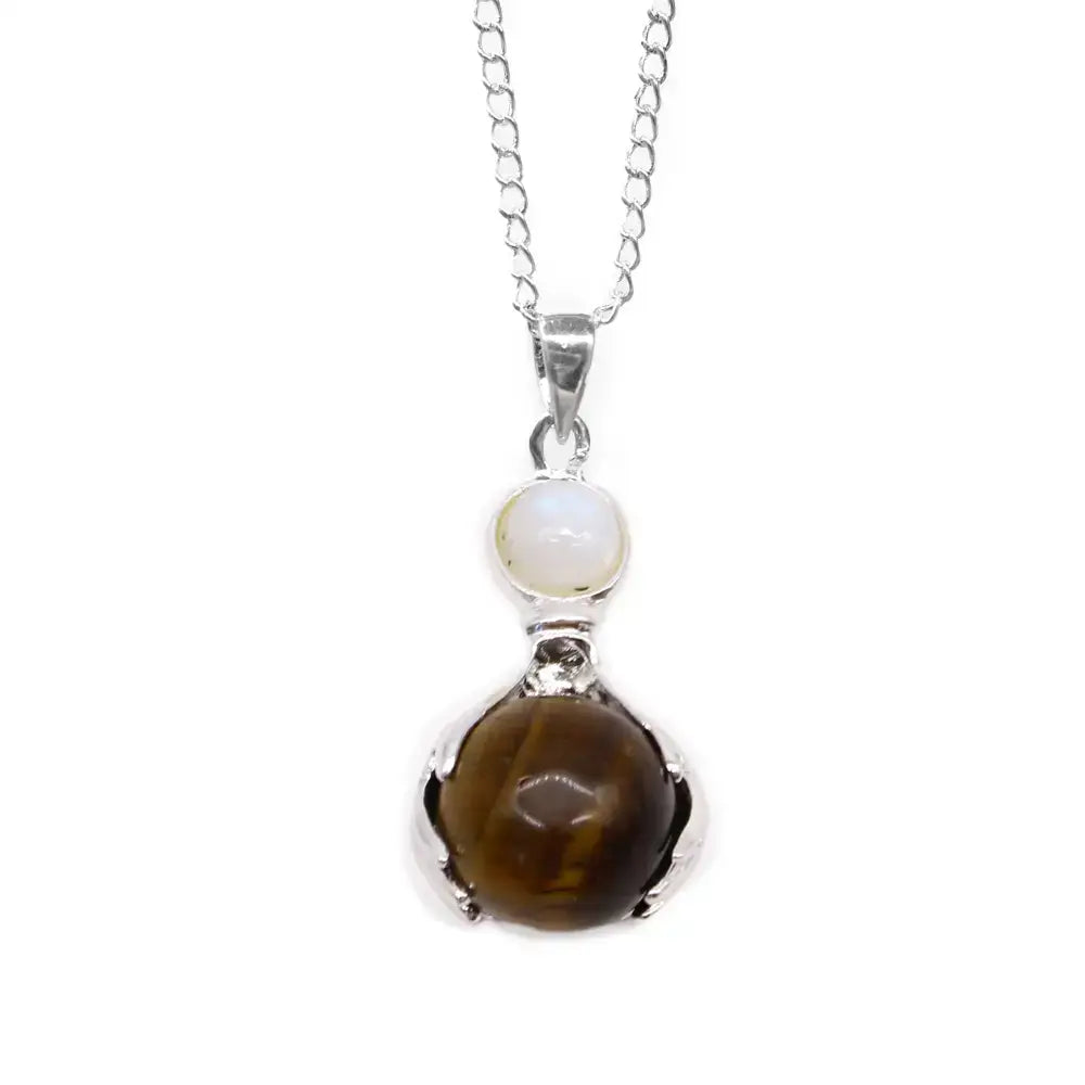 Pendente con Pietra Semipreziosa Mani Guaritrici - Occhio - Indian Gemstone Pendant Jewellery